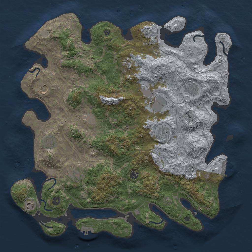 Rust Map: Procedural Map, Size: 4250, Seed: 1813159606, 20 Monuments