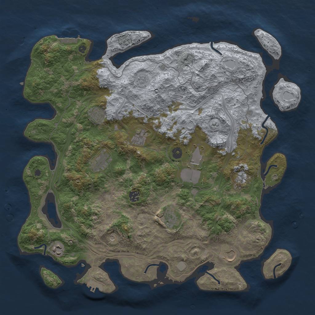 Rust Map: Procedural Map, Size: 4250, Seed: 1448812561, 19 Monuments