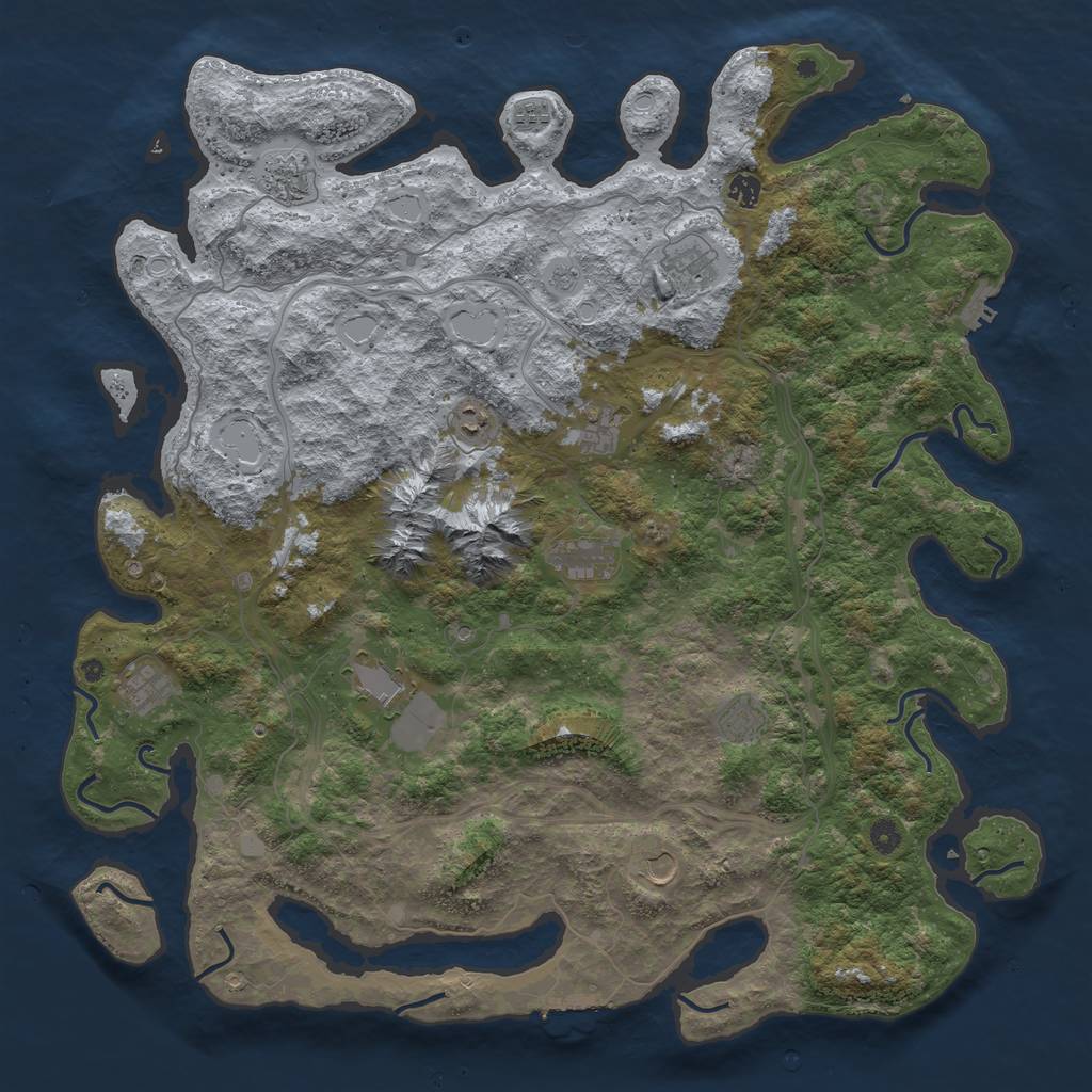 Rust Map: Procedural Map, Size: 5000, Seed: 56564, 20 Monuments