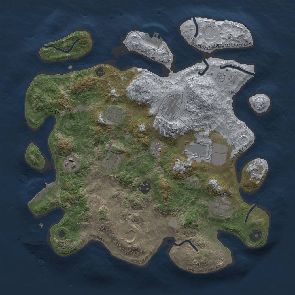 Rust Map: Procedural Map, Size: 3500, Seed: 22846, 18 Monuments