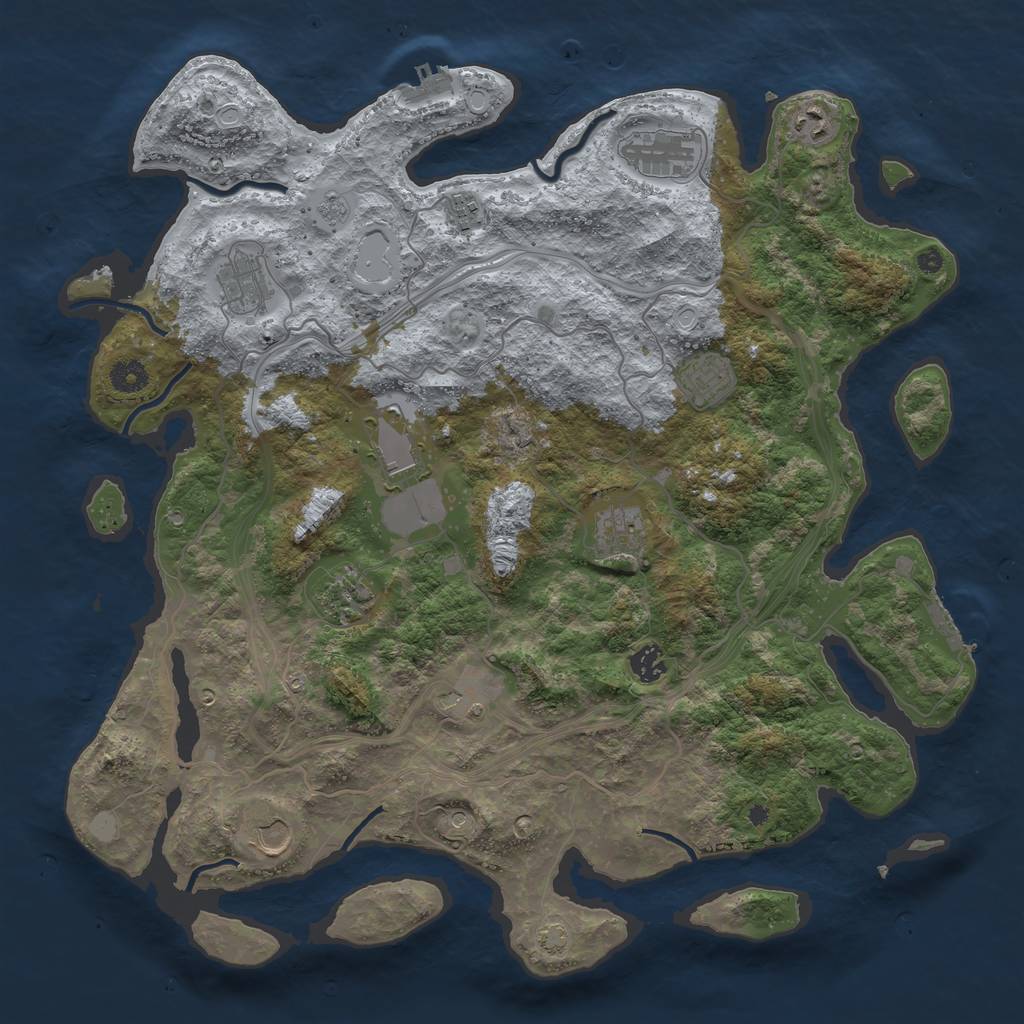 Rust Map: Procedural Map, Size: 4250, Seed: 1819236390, 19 Monuments