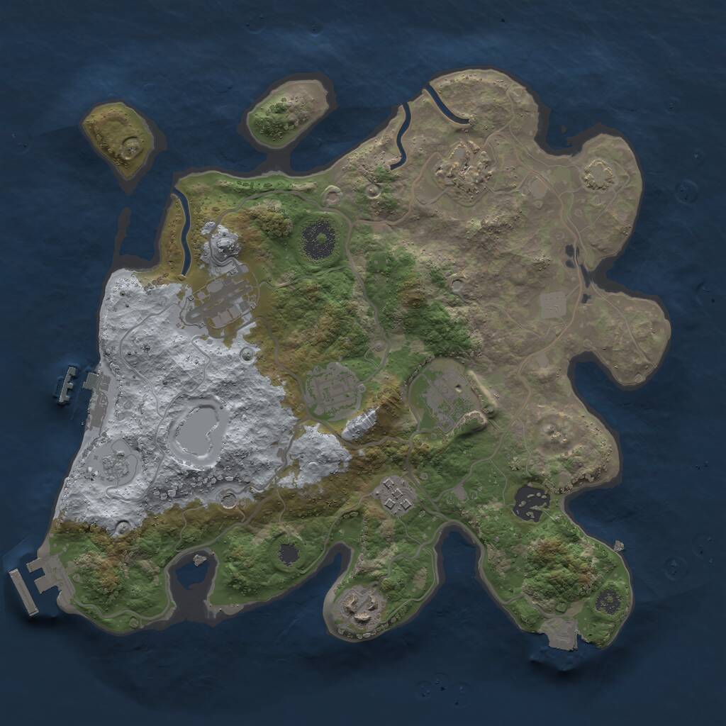 Rust Map: Procedural Map, Size: 3000, Seed: 1114546556, 13 Monuments