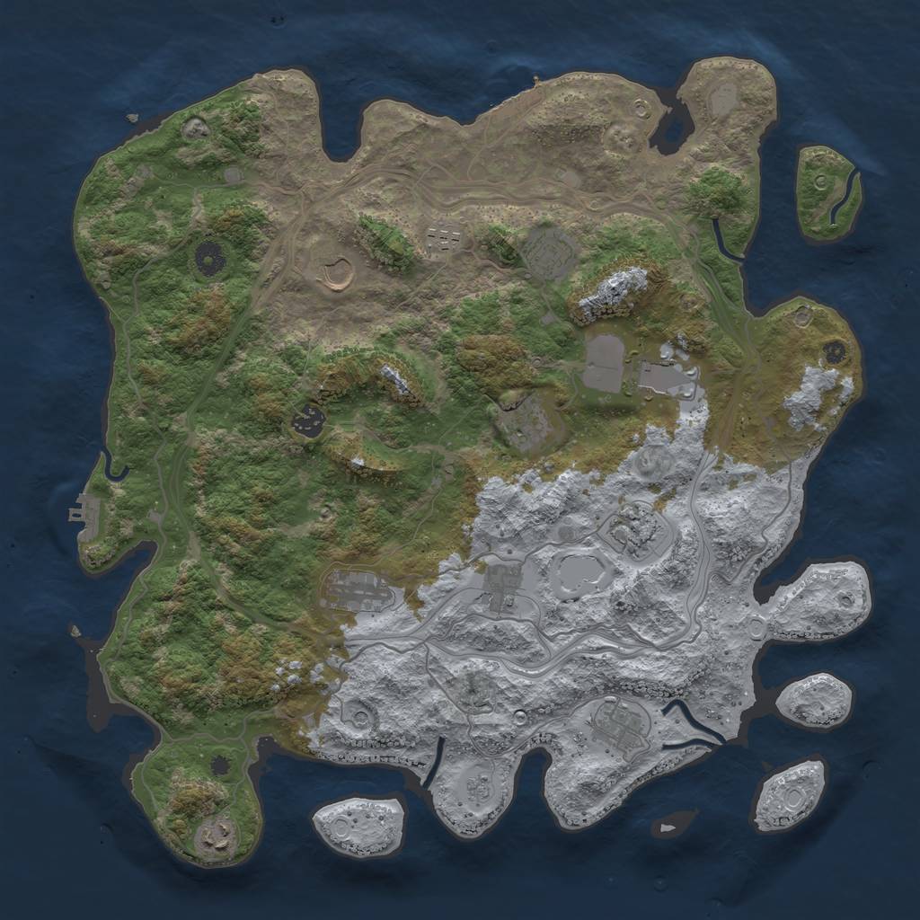 Rust Map: Procedural Map, Size: 4250, Seed: 104228930, 20 Monuments