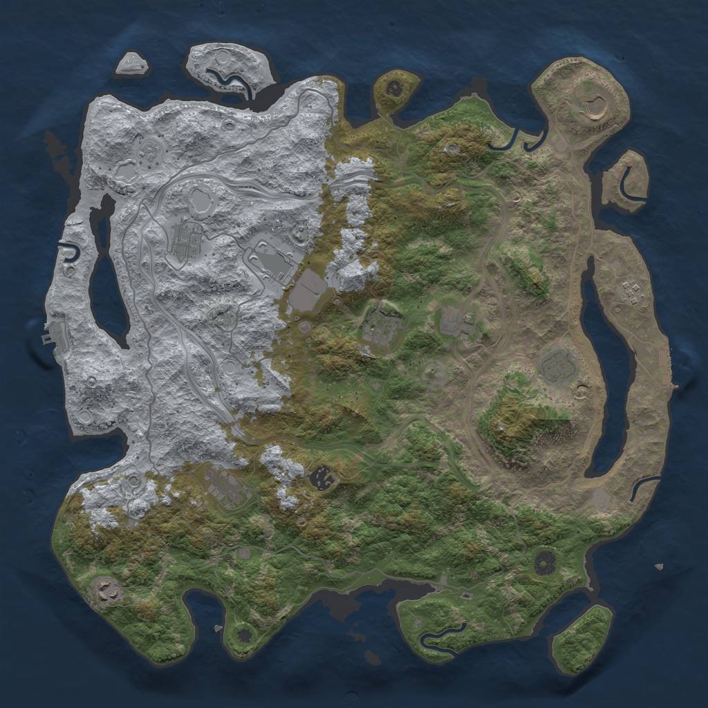 Rust Map: Procedural Map, Size: 4500, Seed: 314783075, 19 Monuments