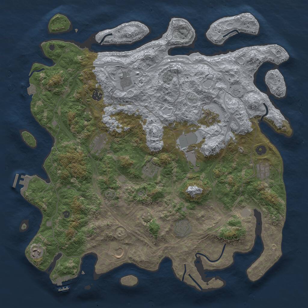 Rust Map: Procedural Map, Size: 4500, Seed: 1613304442, 17 Monuments