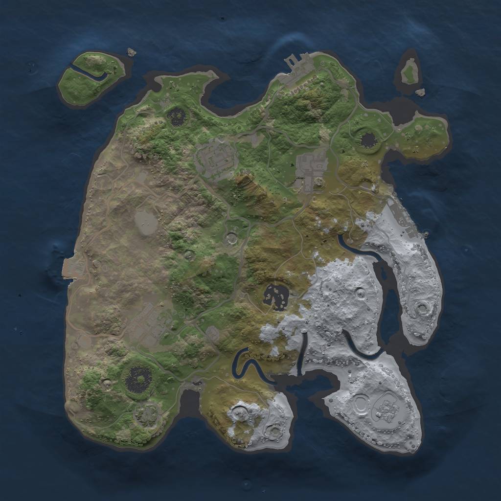 Rust Map: Procedural Map, Size: 2800, Seed: 7195, 12 Monuments