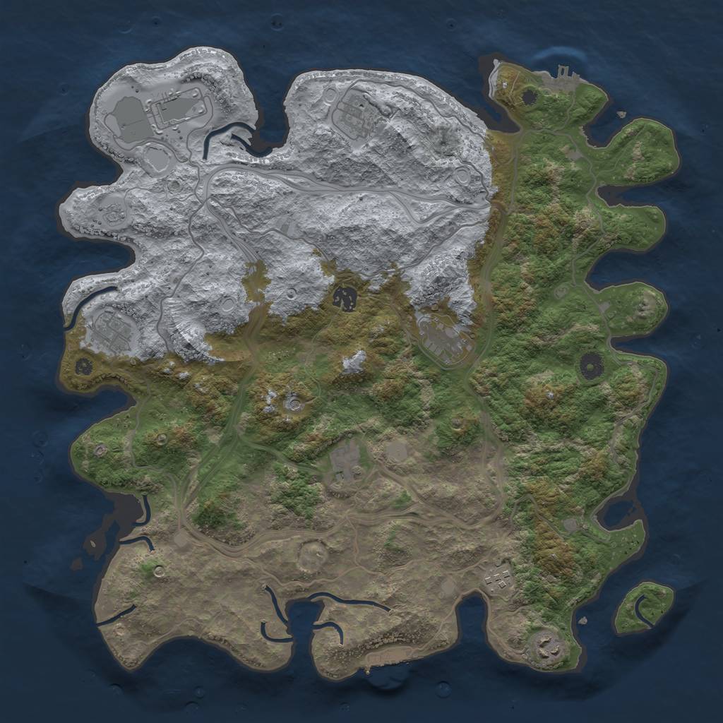 Rust Map: Procedural Map, Size: 4250, Seed: 1459746017, 17 Monuments