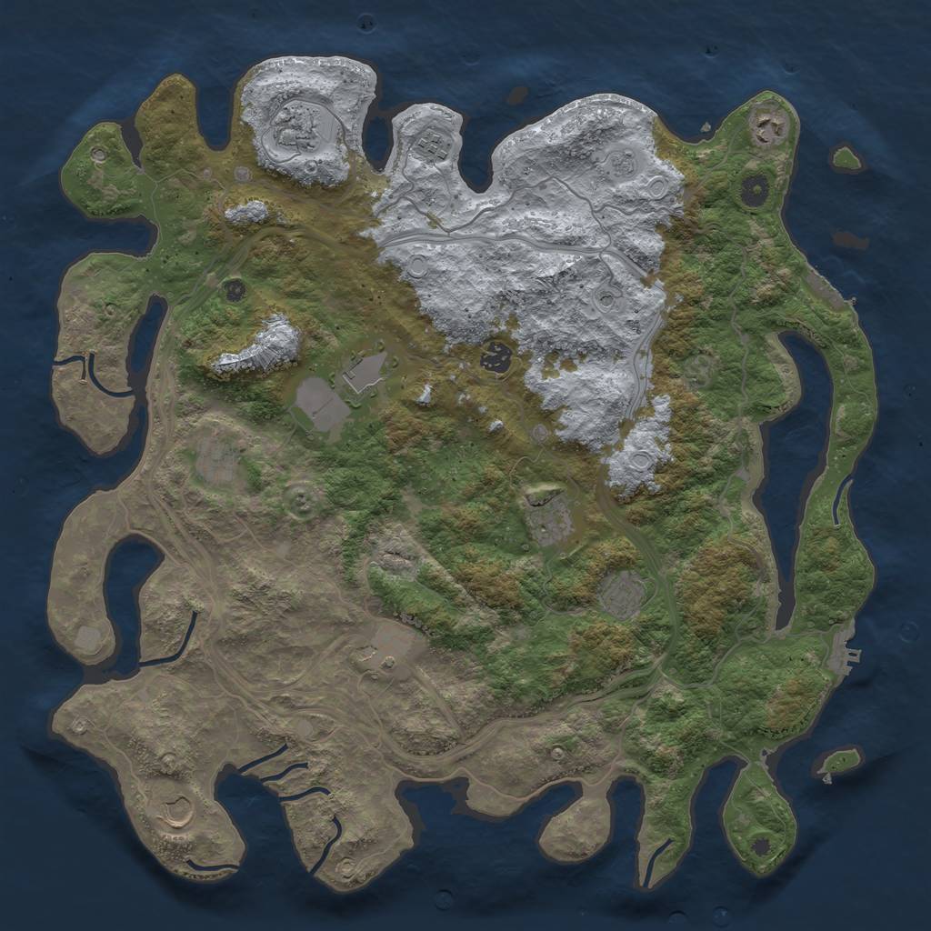 Rust Map: Procedural Map, Size: 4500, Seed: 2147483532, 19 Monuments