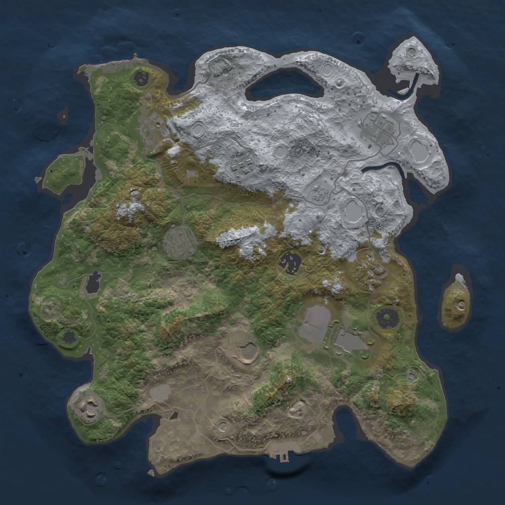 Rust Map: Procedural Map, Size: 3500, Seed: 61321, 18 Monuments