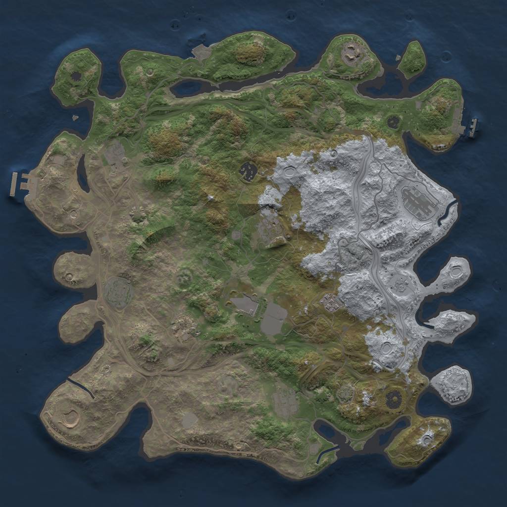Rust Map: Procedural Map, Size: 4250, Seed: 696953901, 19 Monuments