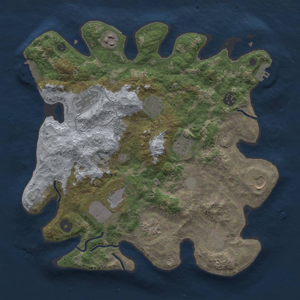 Rust Map: Procedural Map, Size: 3500, Seed: 937194611, 19 Monuments