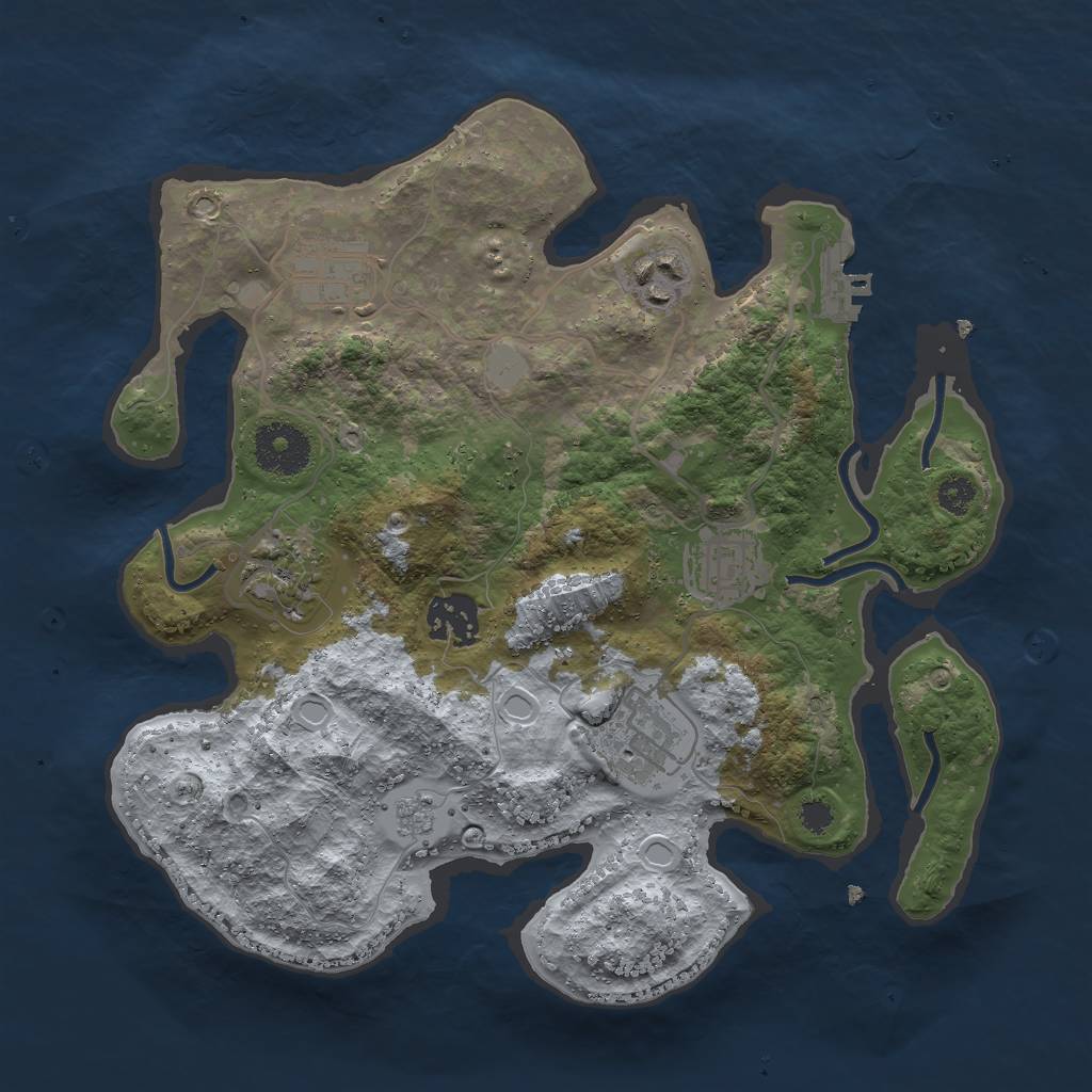 Rust Map: Procedural Map, Size: 3000, Seed: 147374885, 13 Monuments