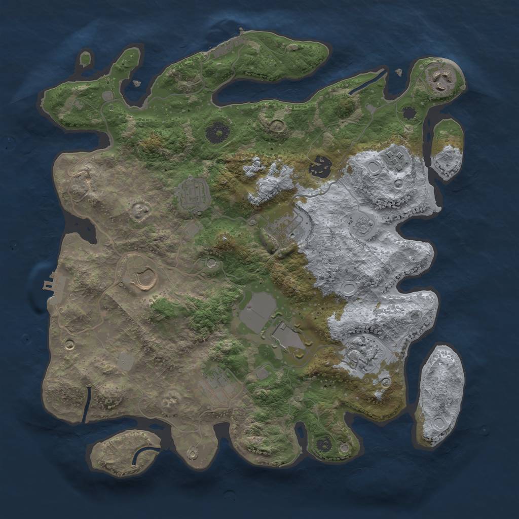 Rust Map: Procedural Map, Size: 3500, Seed: 3248245, 18 Monuments