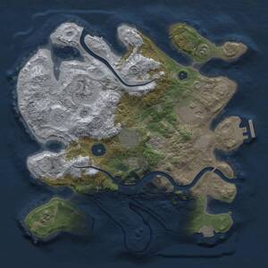Thumbnail Rust Map: Procedural Map, Size: 3000, Seed: 349, 9 Monuments