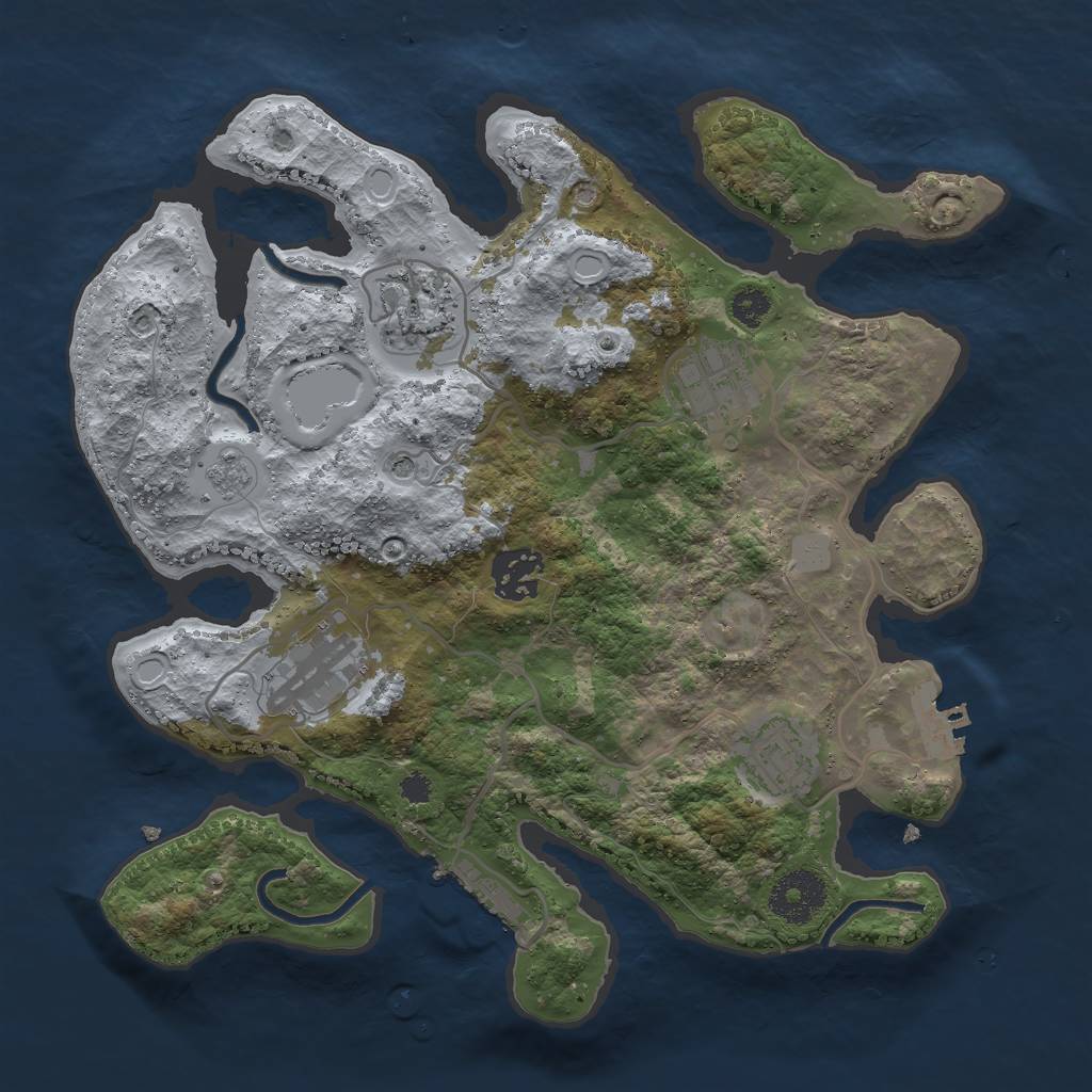 Rust Map: Procedural Map, Size: 3000, Seed: 349, 14 Monuments