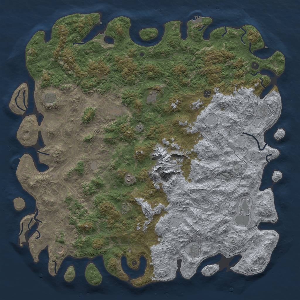 Rust Map: Procedural Map, Size: 6000, Seed: 978245, 20 Monuments