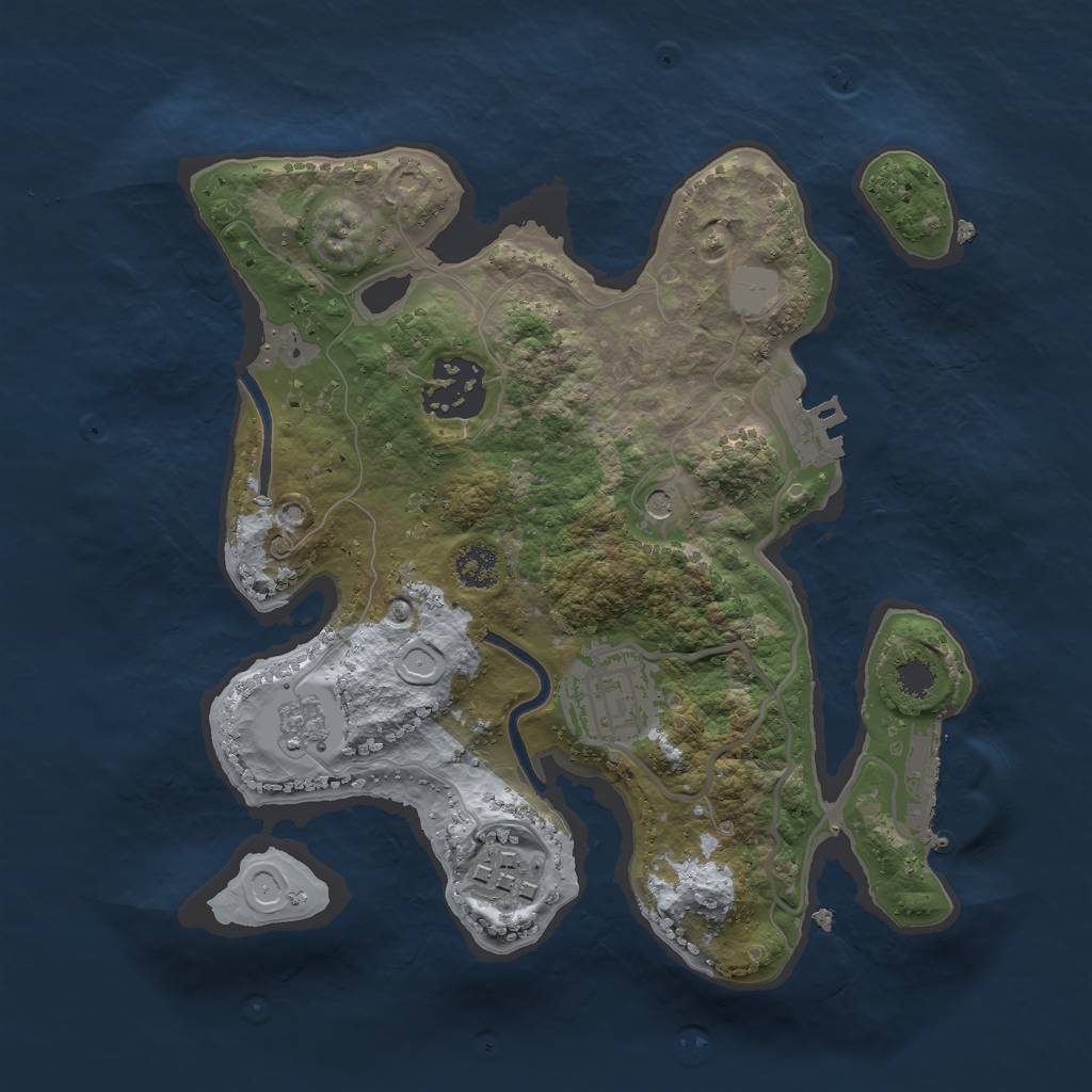 Rust Map: Procedural Map, Size: 2500, Seed: 2123, 12 Monuments