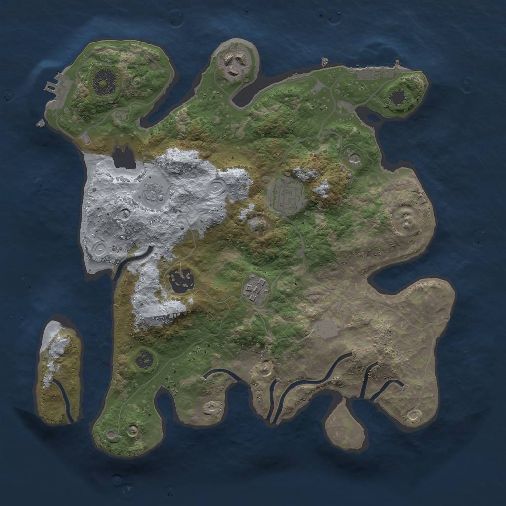 Rust Map: Procedural Map, Size: 3000, Seed: 123380950, 13 Monuments
