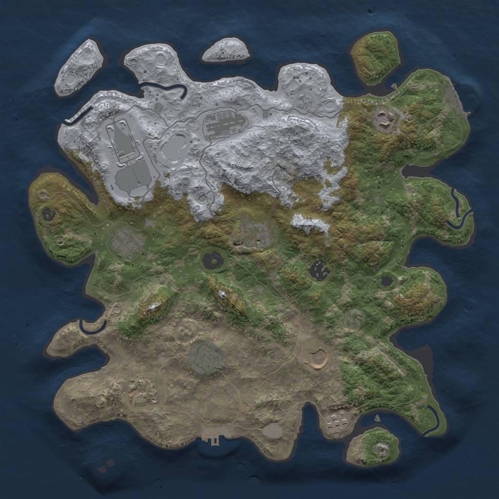 Rust Map: Procedural Map, Size: 3750, Seed: 16541645, 19 Monuments