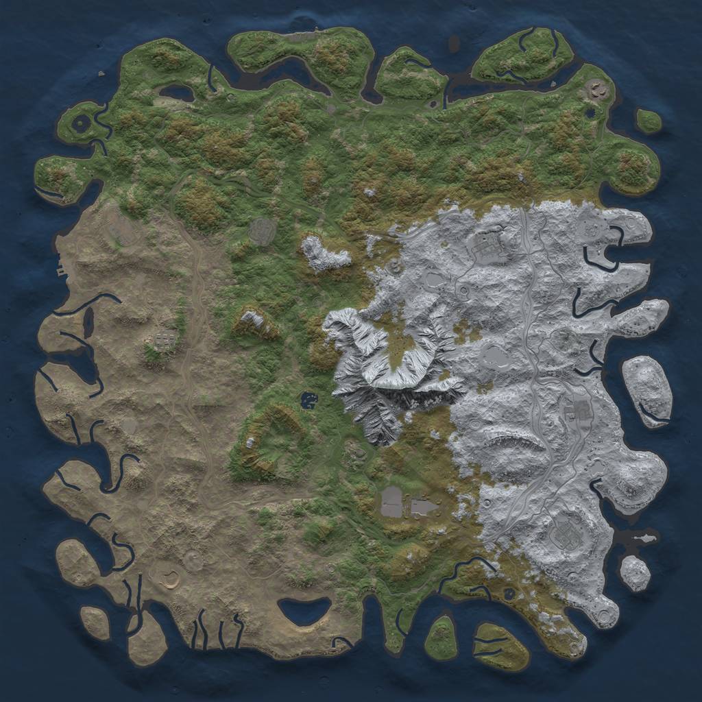 Rust Map: Procedural Map, Size: 6000, Seed: 192168115, 20 Monuments