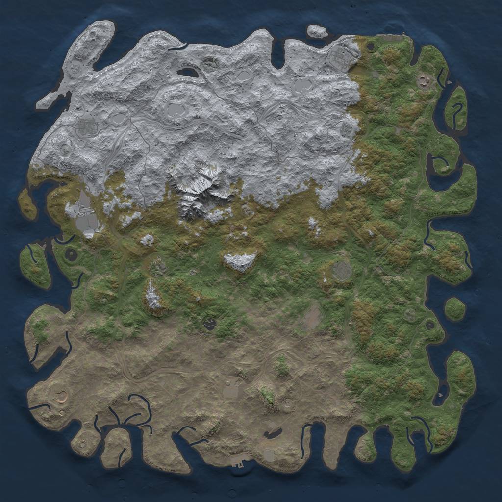 Rust Map: Procedural Map, Size: 6000, Seed: 18062709, 20 Monuments