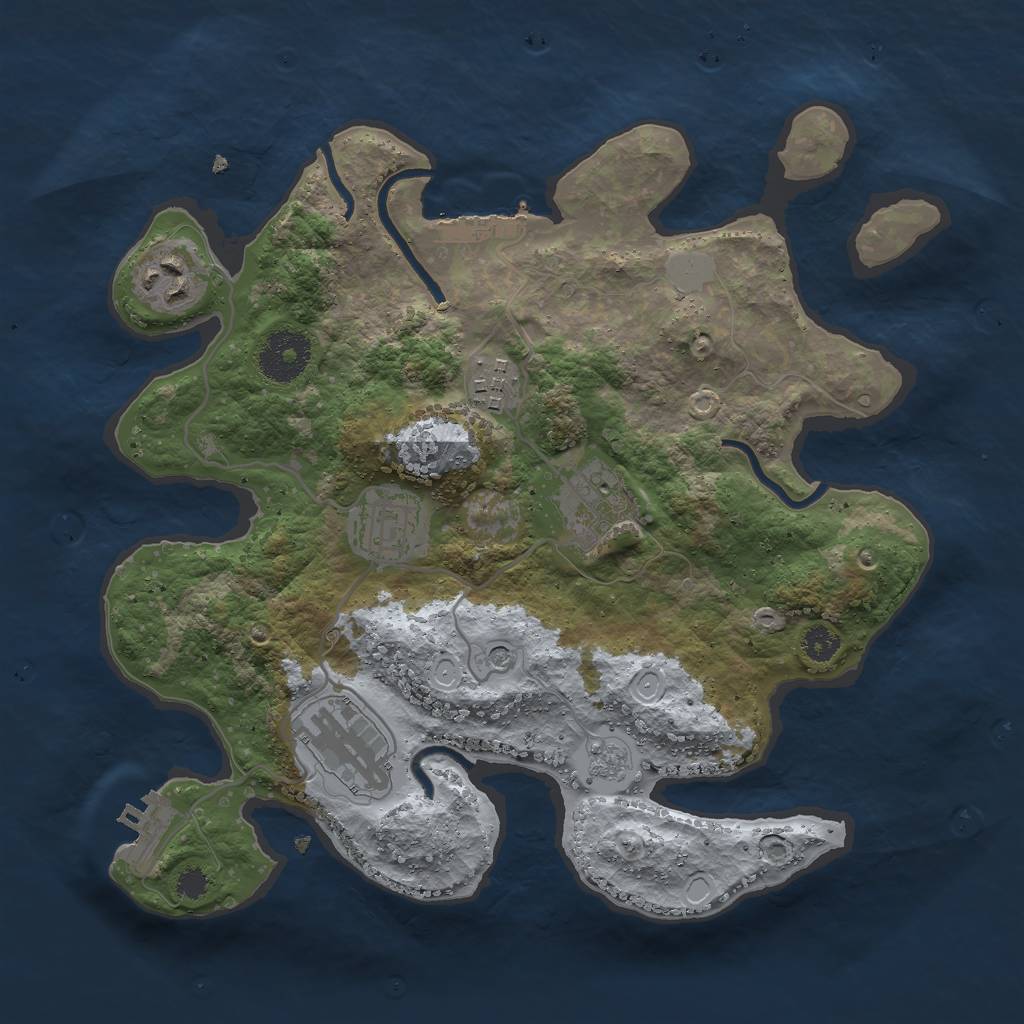Rust Map: Procedural Map, Size: 3000, Seed: 589, 14 Monuments