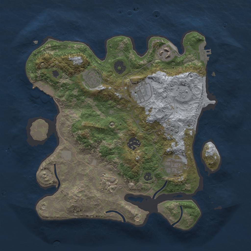 Rust Map: Procedural Map, Size: 3000, Seed: 233510268, 15 Monuments