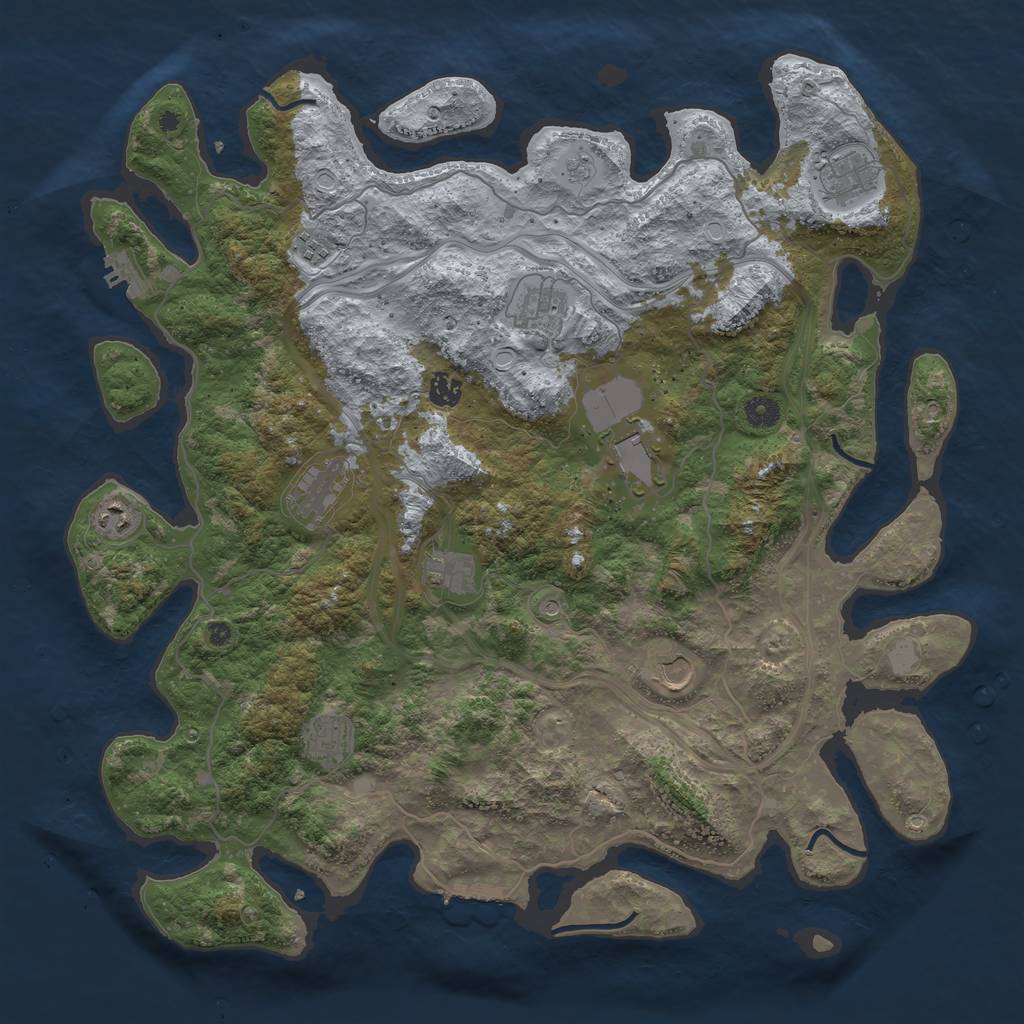 Rust Map: Procedural Map, Size: 4500, Seed: 48562, 19 Monuments