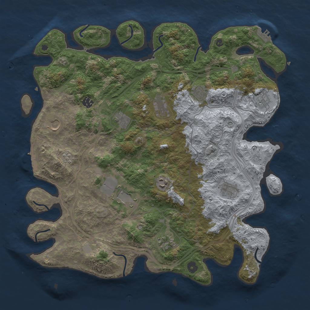 Rust Map: Procedural Map, Size: 4250, Seed: 2051514832, 20 Monuments