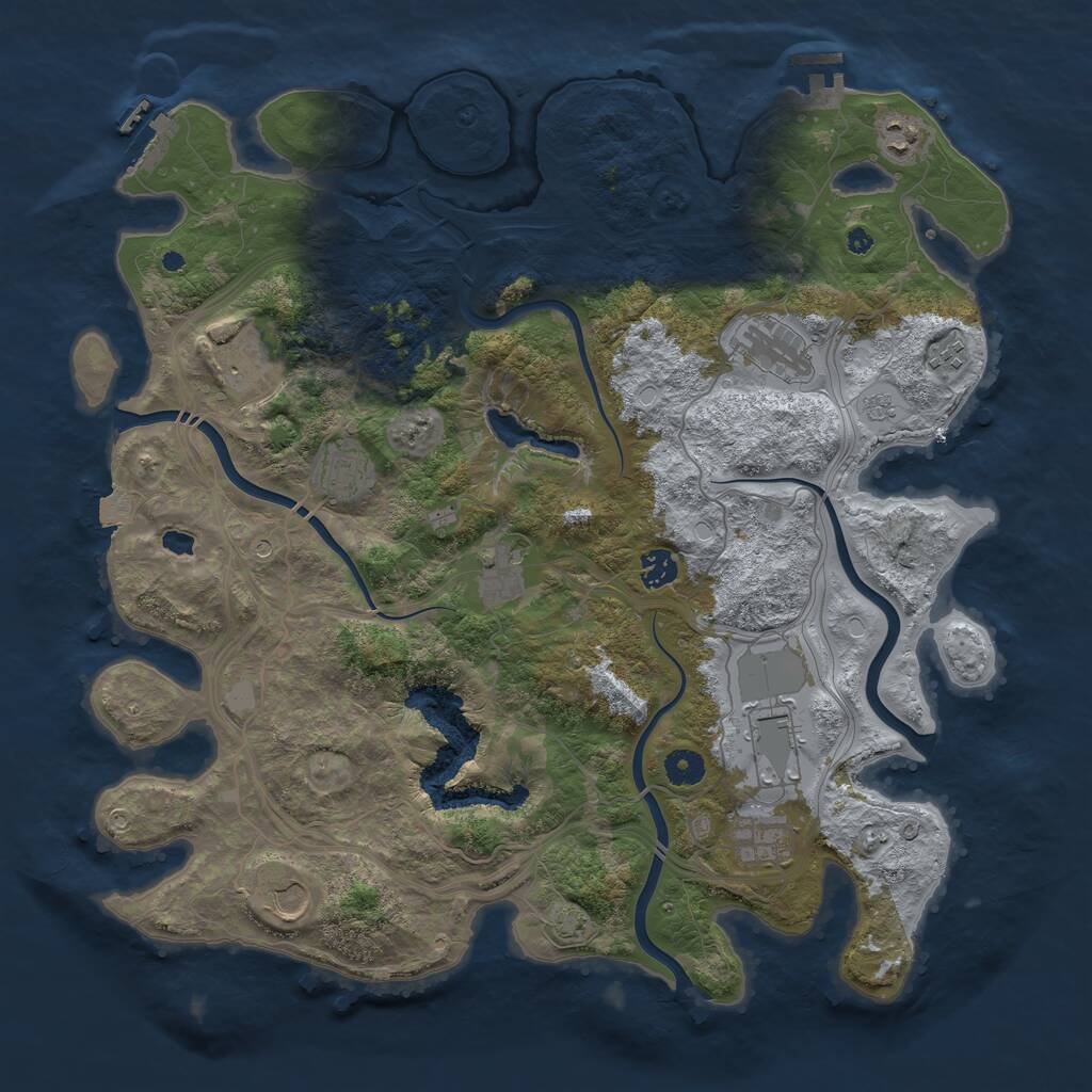 Rust Map: Procedural Map, Size: 4250, Seed: 2051514832, 16 Monuments