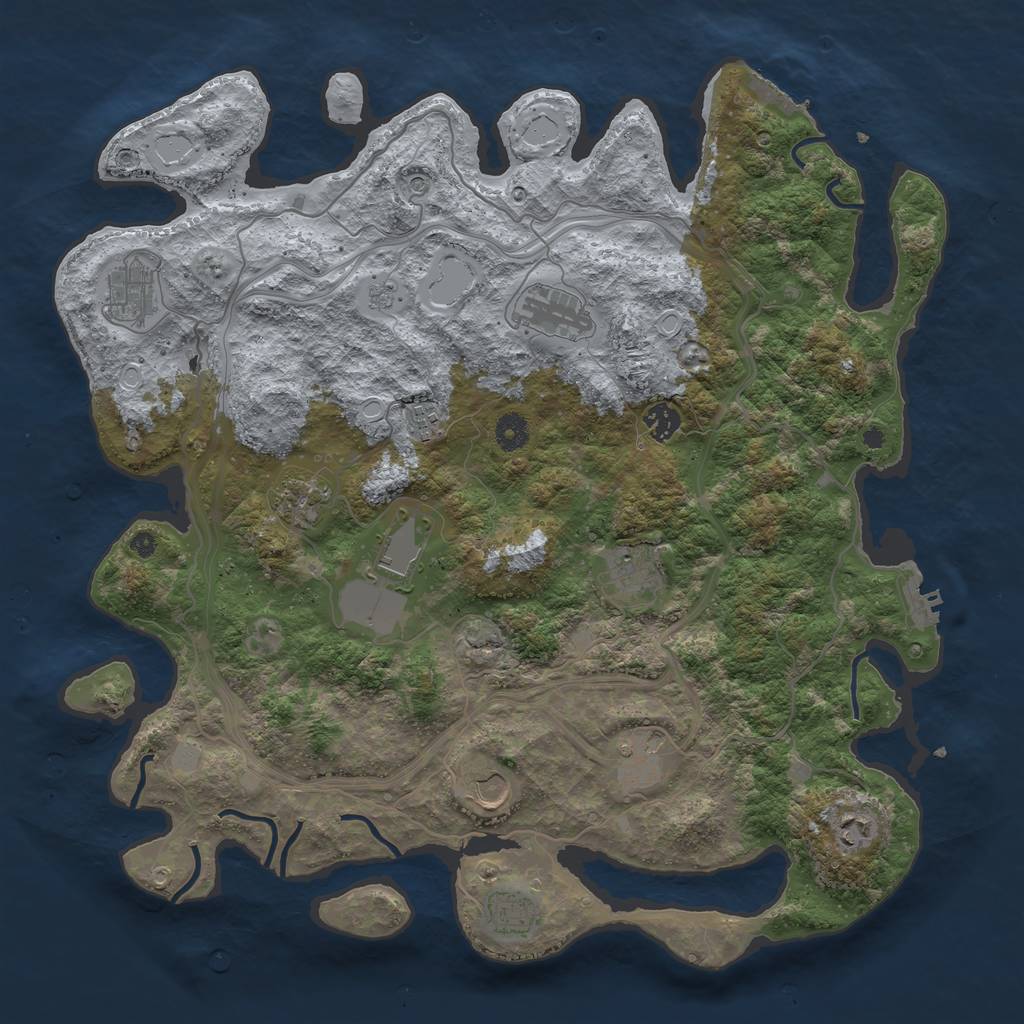 Rust Map: Procedural Map, Size: 4250, Seed: 921302998, 20 Monuments