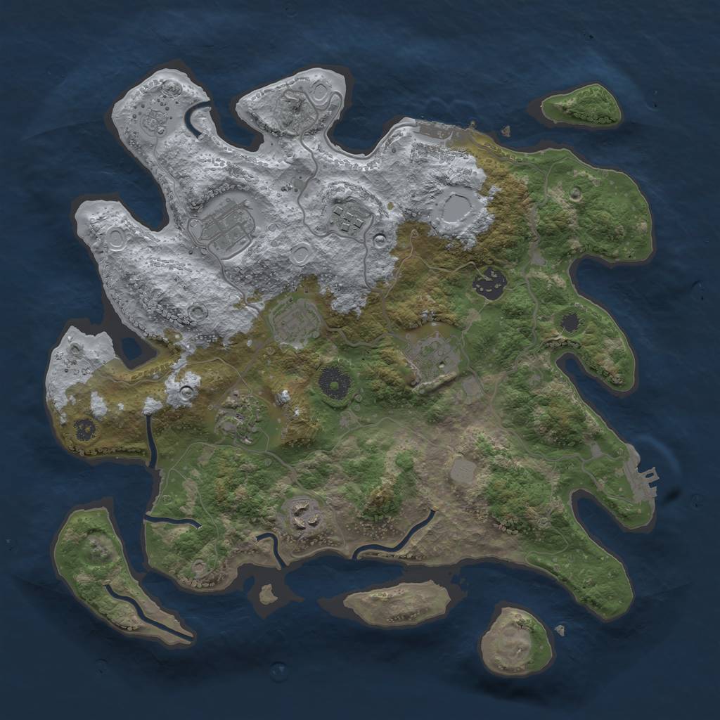 Rust Map: Procedural Map, Size: 3400, Seed: 75150922, 15 Monuments