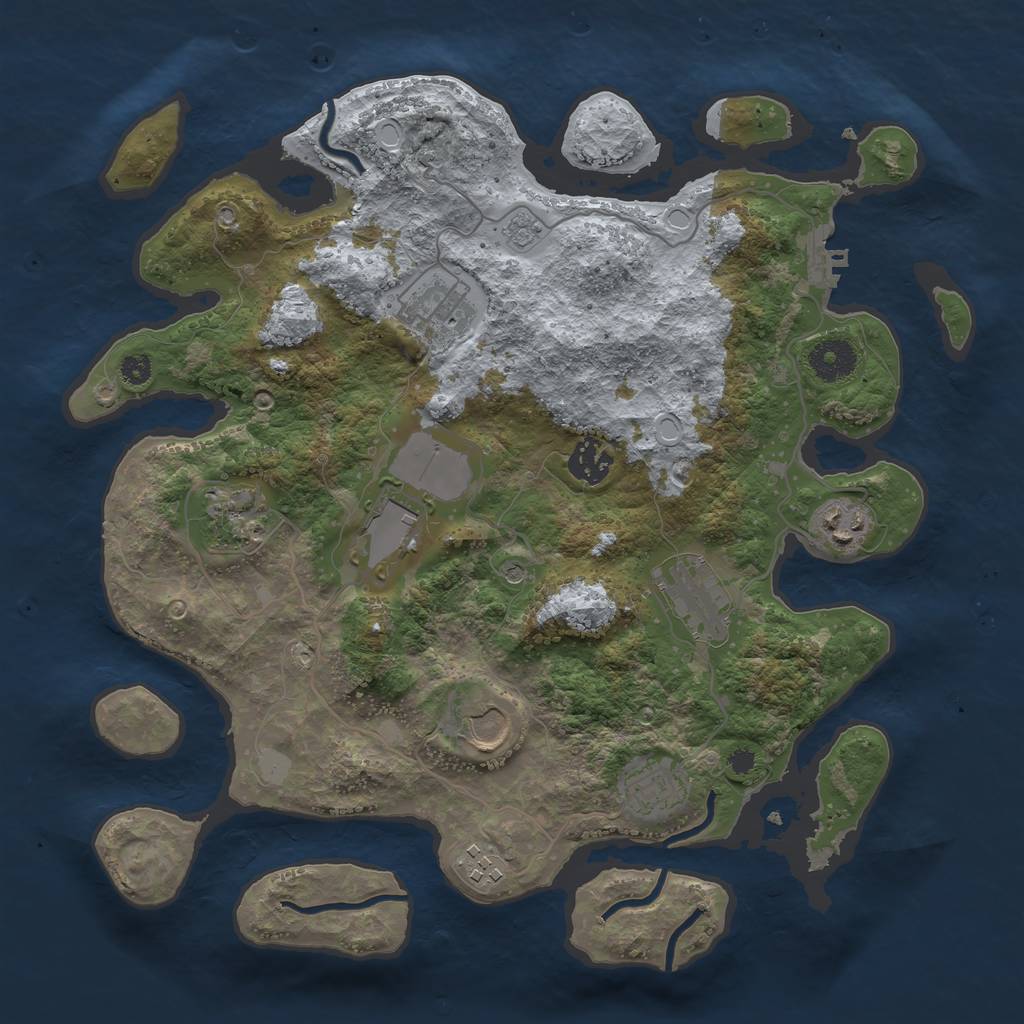 Rust Map: Procedural Map, Size: 3500, Seed: 1588680466, 17 Monuments