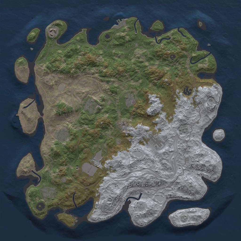 Rust Map: Procedural Map, Size: 4250, Seed: 1137, 18 Monuments
