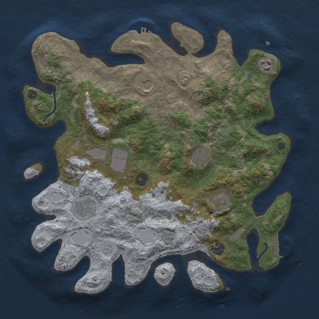 Rust Map: Procedural Map, Size: 3750, Seed: 14539, 15 Monuments