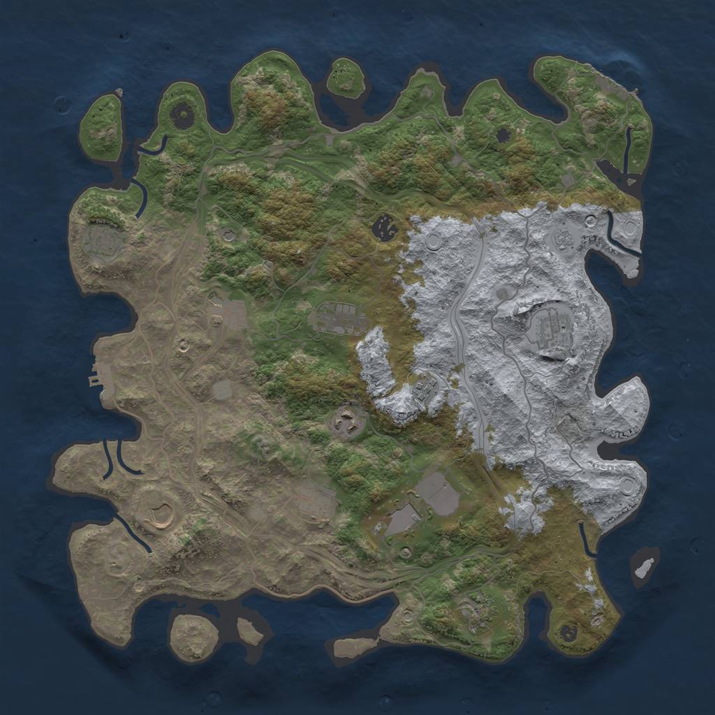 Rust Map: Procedural Map, Size: 4250, Seed: 1656212052, 20 Monuments