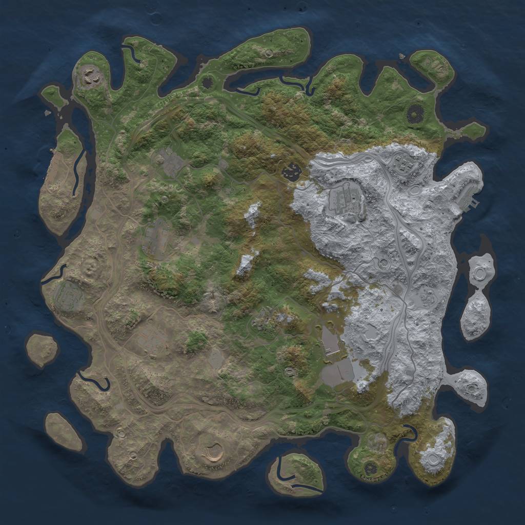 Rust Map: Procedural Map, Size: 4250, Seed: 452568893, 20 Monuments
