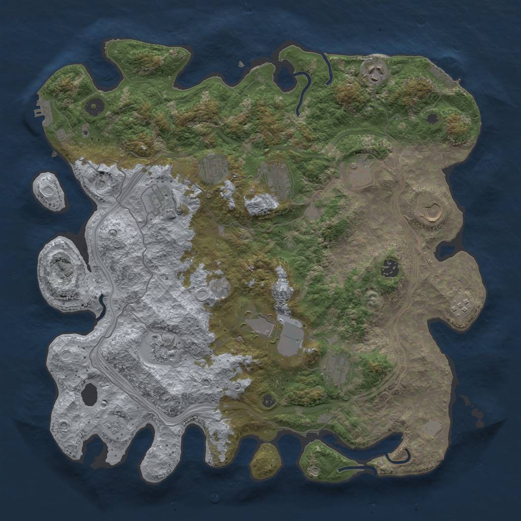 Rust Map: Procedural Map, Size: 4250, Seed: 70990, 20 Monuments
