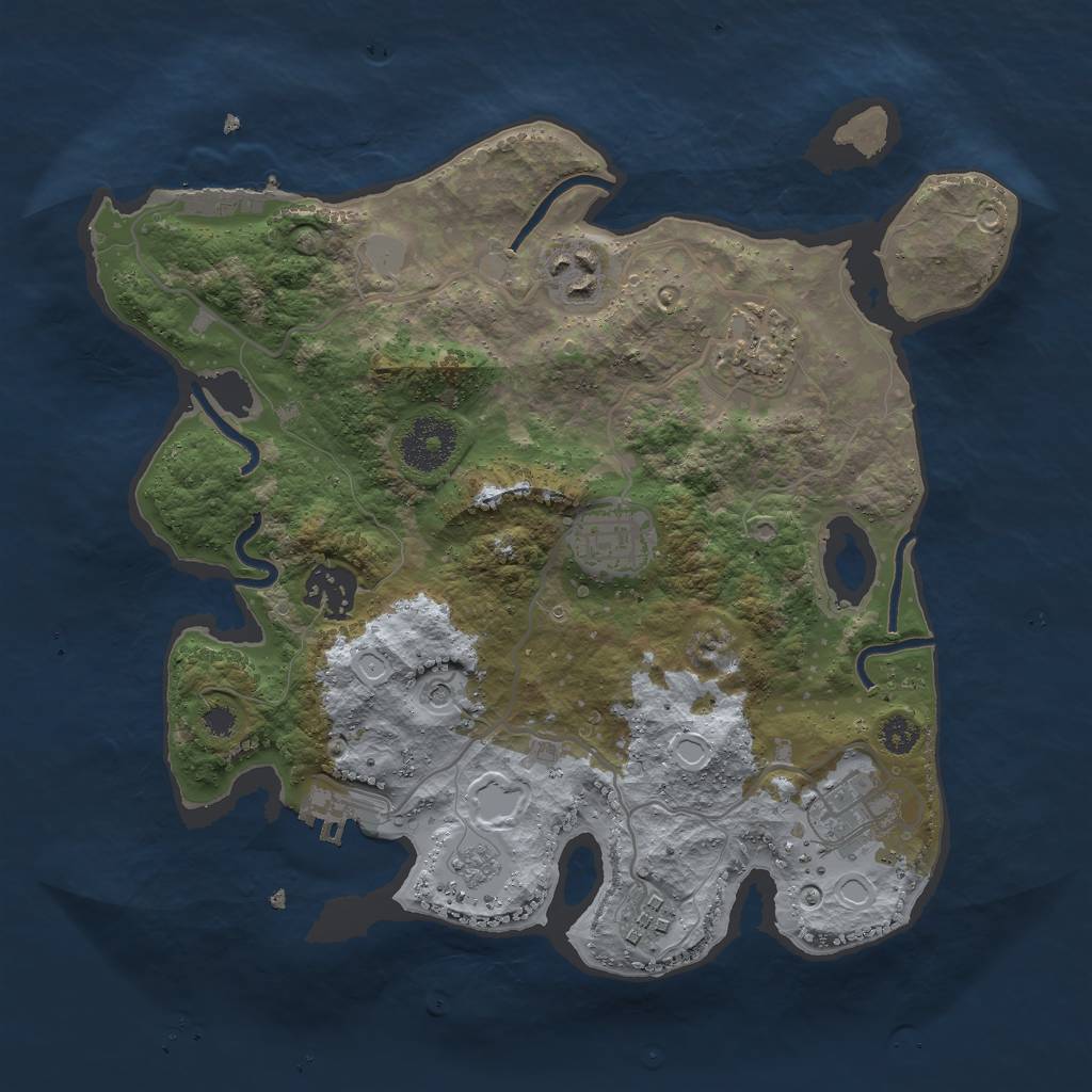 Rust Map: Procedural Map, Size: 3000, Seed: 840039098, 15 Monuments