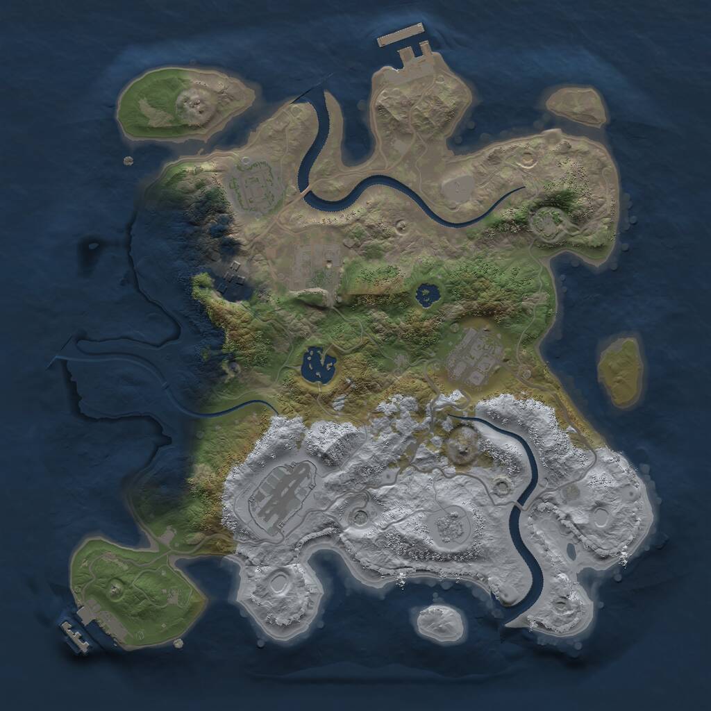 Rust Map: Procedural Map, Size: 3000, Seed: 10771730, 12 Monuments