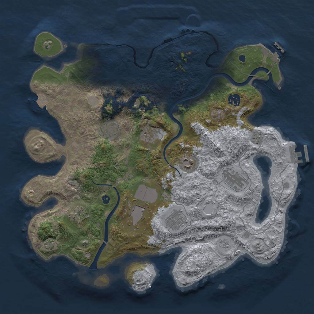 Rust Map: Procedural Map, Size: 3750, Seed: 32463211, 15 Monuments