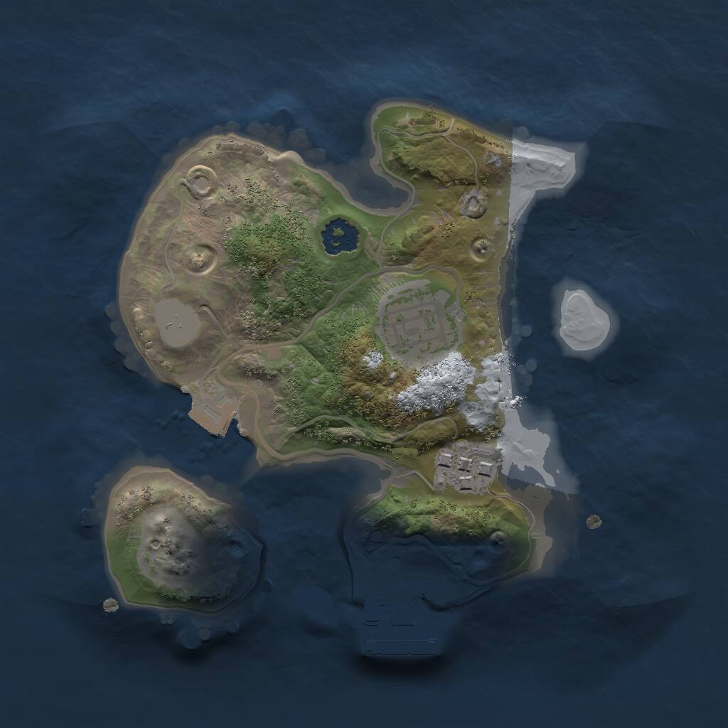 Rust Map: Procedural Map, Size: 2000, Seed: 279535534, 4 Monuments