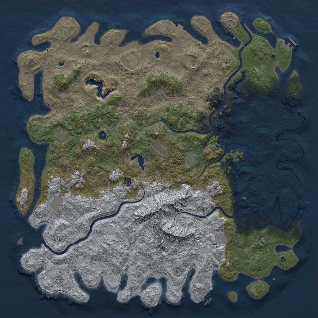 Rust Map: Procedural Map, Size: 6000, Seed: 14486, 17 Monuments