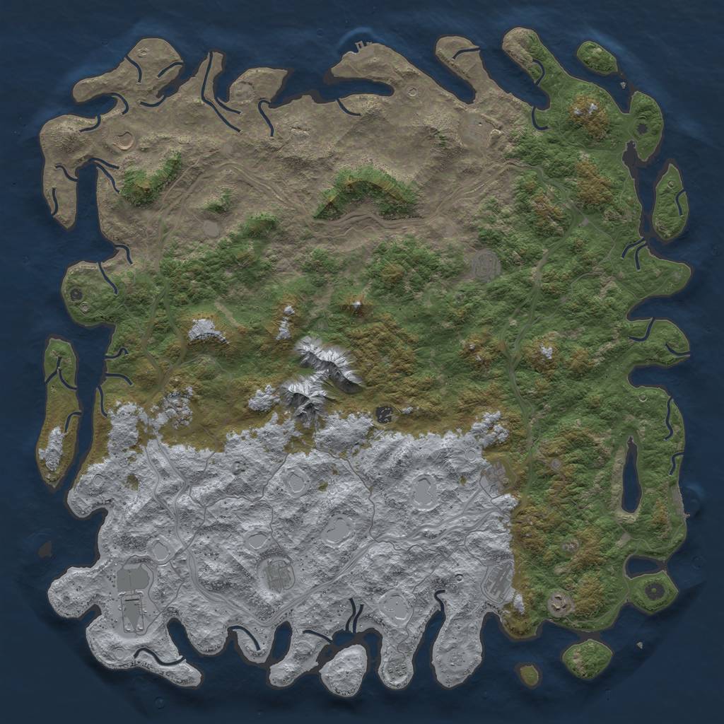 Rust Map: Procedural Map, Size: 6000, Seed: 14486, 18 Monuments