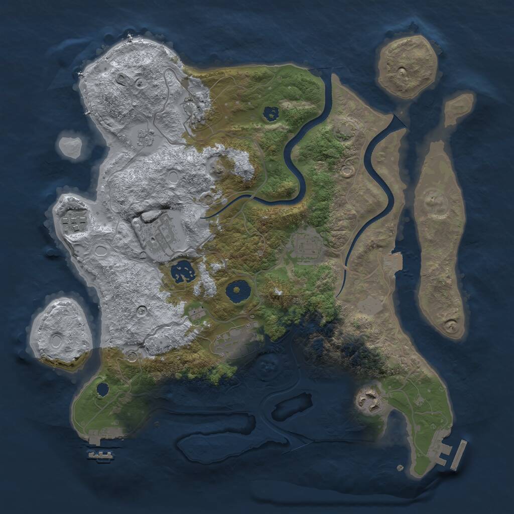 Rust Map: Procedural Map, Size: 3300, Seed: 257268068, 13 Monuments