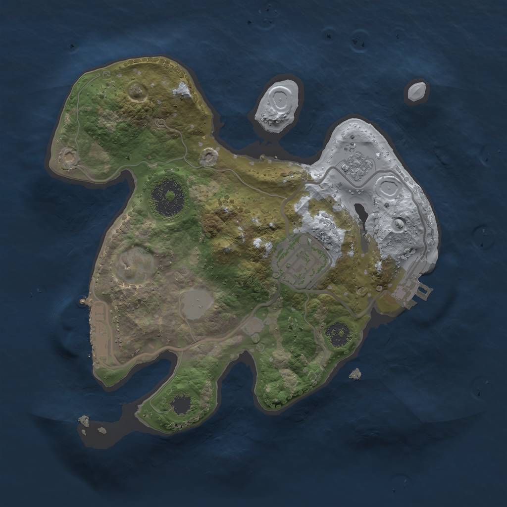 Rust Map: Procedural Map, Size: 2200, Seed: 806947532, 9 Monuments