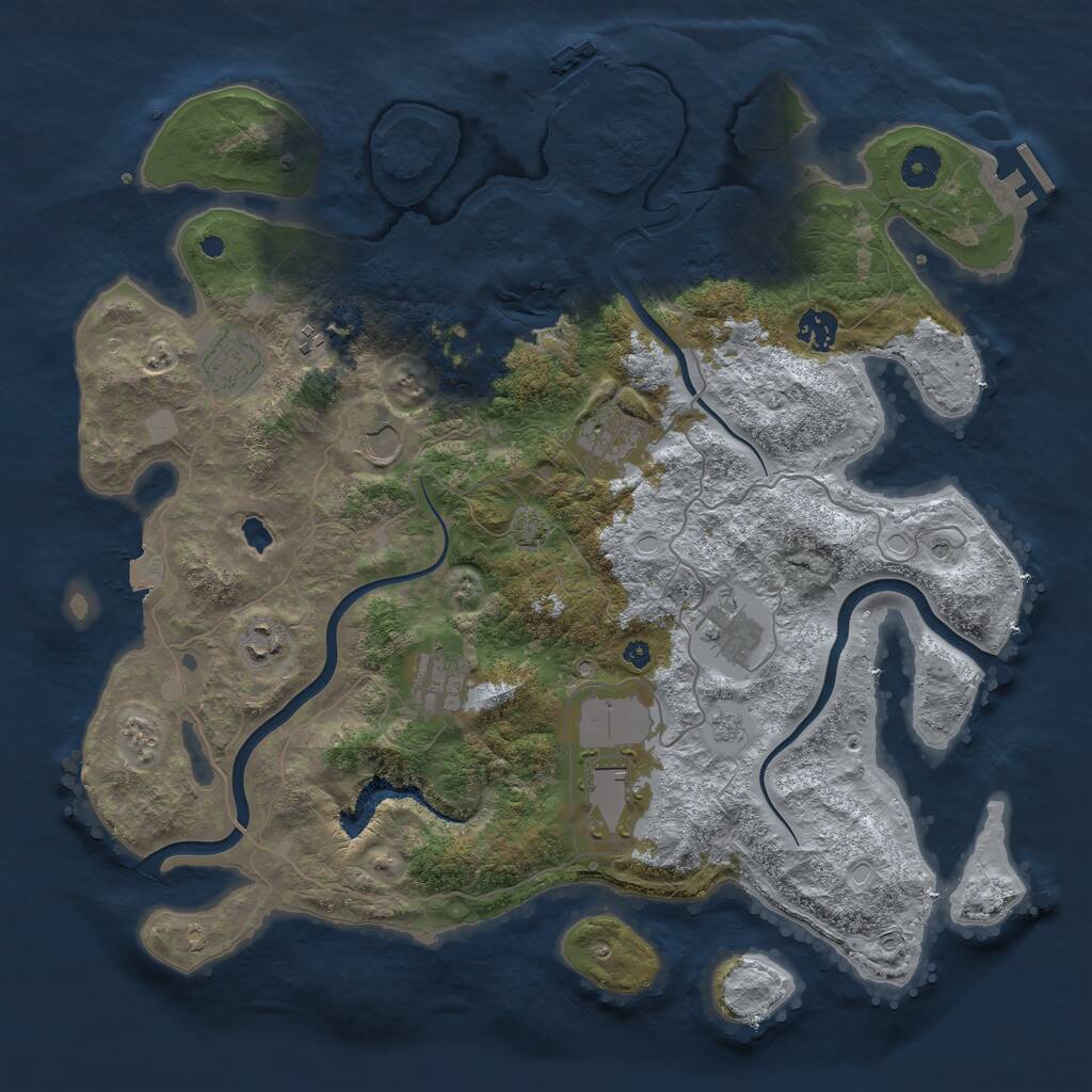 Rust Map: Procedural Map, Size: 4000, Seed: 932568, 15 Monuments