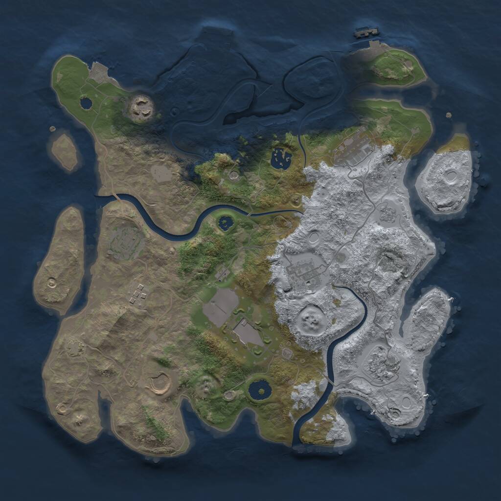 Rust Map: Procedural Map, Size: 3500, Seed: 725677348, 15 Monuments