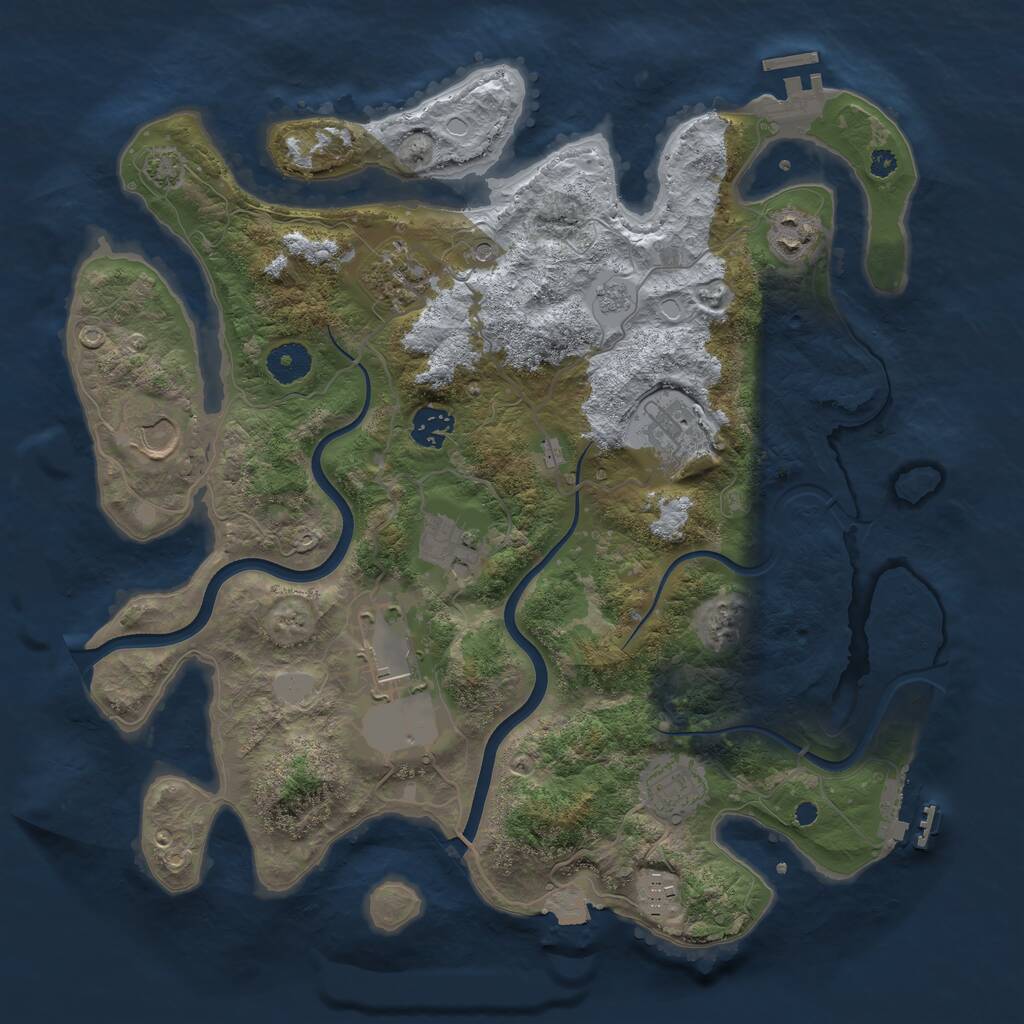 Rust Map: Procedural Map, Size: 3700, Seed: 1605253853, 15 Monuments