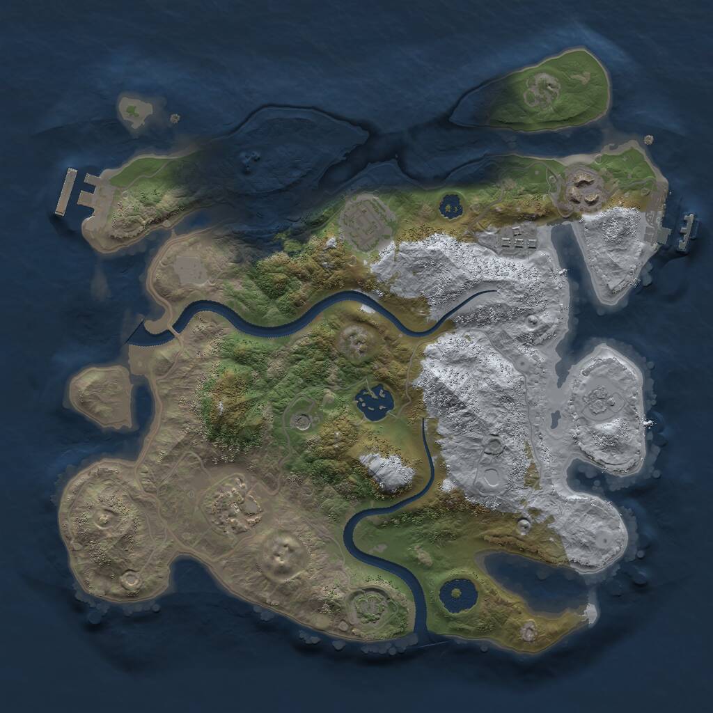 Rust Map: Procedural Map, Size: 3000, Seed: 154093, 11 Monuments